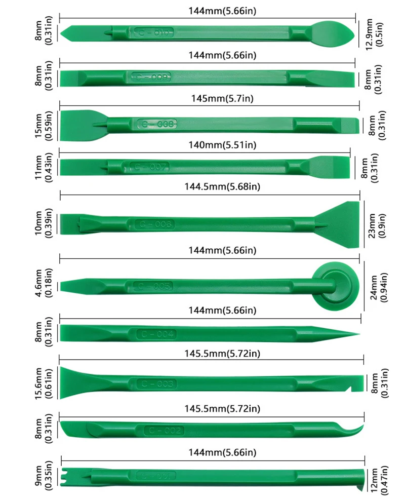 10PCS Phone Repair Tools Kit Disassembly Spudger Plastic Disassemble Crowbar Pry Opening Hand Tools Set For Mobile Phone Repair