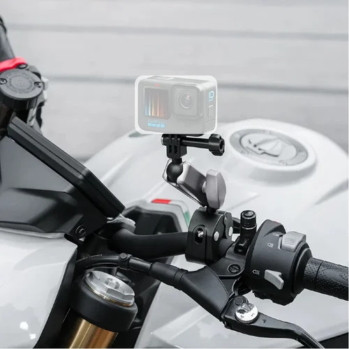 Imagen 2 del producto Terebento Soporte para manillar de motocicleta Cuadros de bicicleta Aleación 360 °   Para cámara de acción GoPro Hero 13 12 11 10 Insta360 Dji Osmo