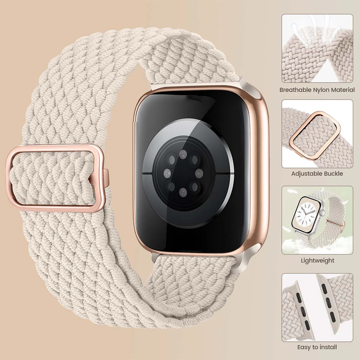 38/40/41MM Band For Samsung Galaxy Watch 4/5/6/5 42/44/45MM Braided Solo loop bracelet Huawei GT 2 3 4 Strap