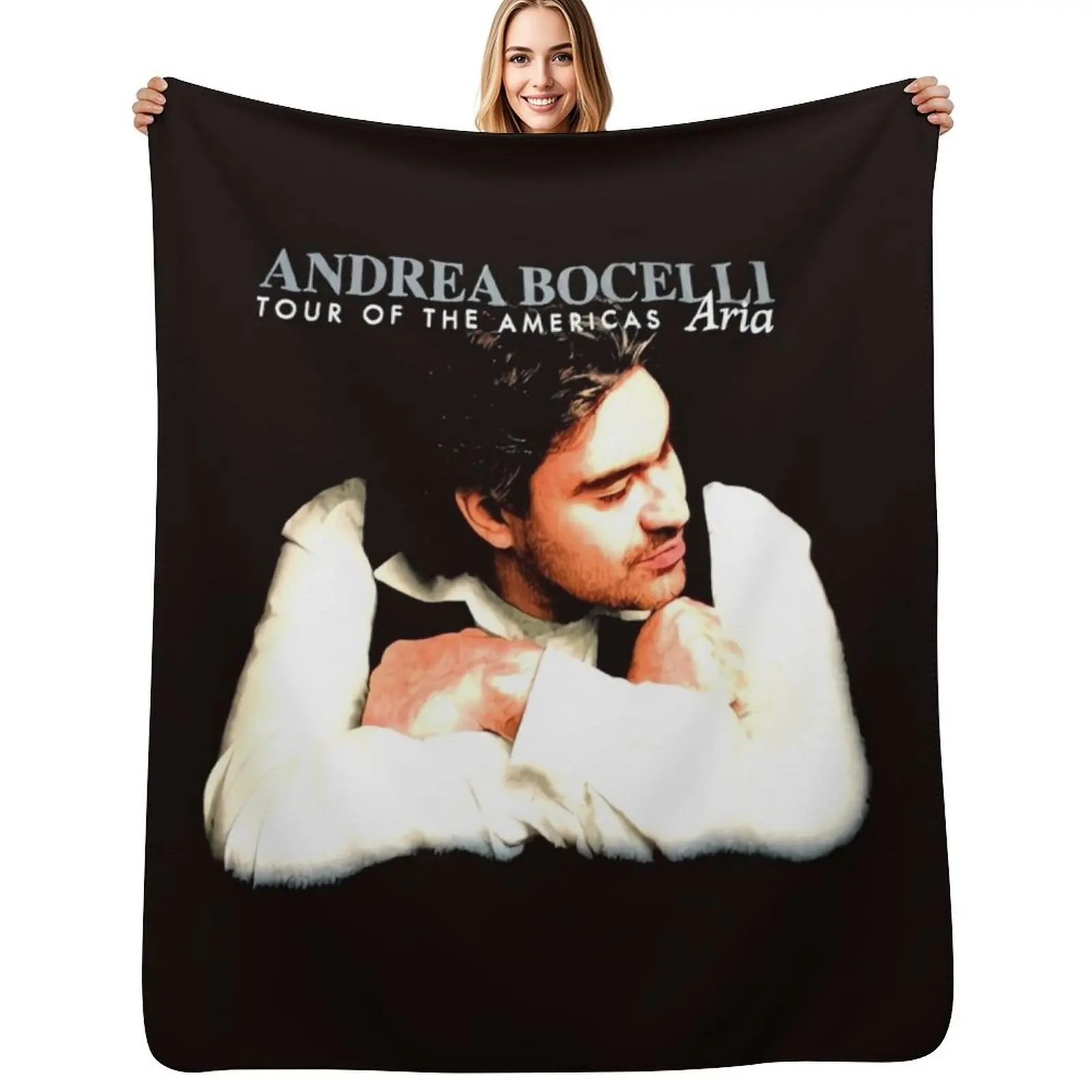 Manta vintage de la gira del álbum Aria The Opera de Andrea Bocelli de 1998, manta acogedora para dormir, regalo para mamá y papá