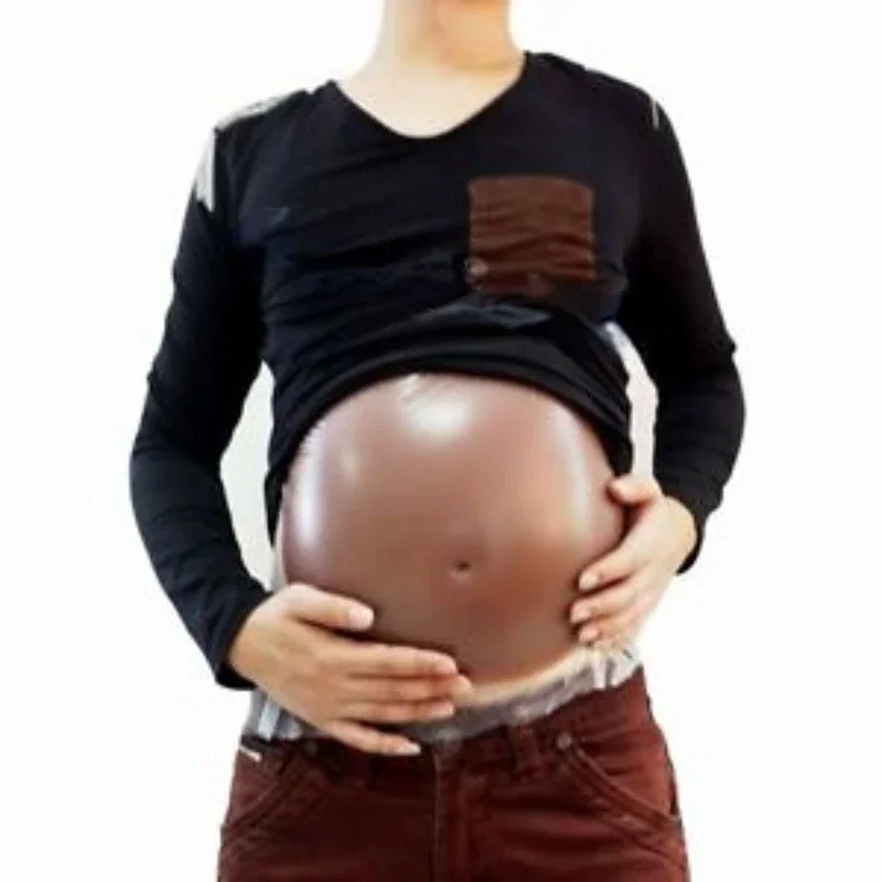 

Brown Fake Belly Artificial Fake Pregnancy Silicone Baby Tummy Pregnant Bump Toy Costume for Large-scale Events