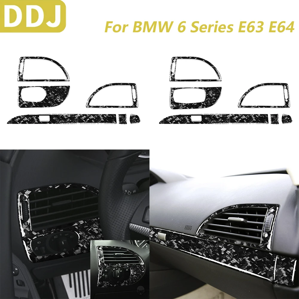 For BMW 6 Series E63 E64 M6 2004-2010 Forged Carbon Fiber Inner Door Handle Frame Panel Decorative Cover Car Accessories Sticker