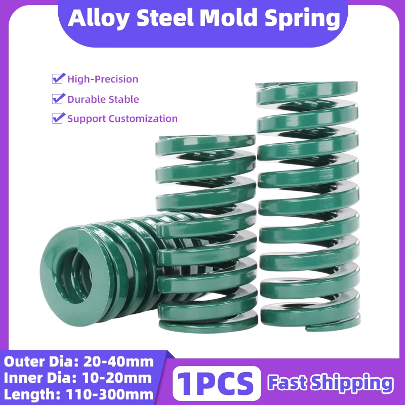 

Creamily 1PCS Green Heavy Load Die Mold Spring Alloy Steel Spiral Stamping Compression Springs OD=20-40mm ID=10-20mm L=110-300mm