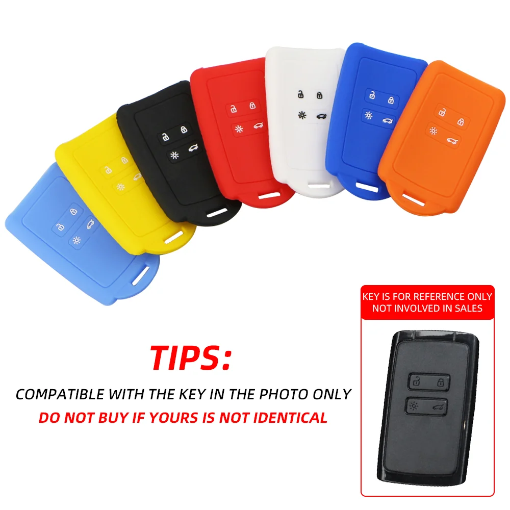 Car Key Case for Renault Megane 3 4 Kaptur Talisman Sandero Kadjar Clio Silicone Key Cover Fob Shell Protector Accessories