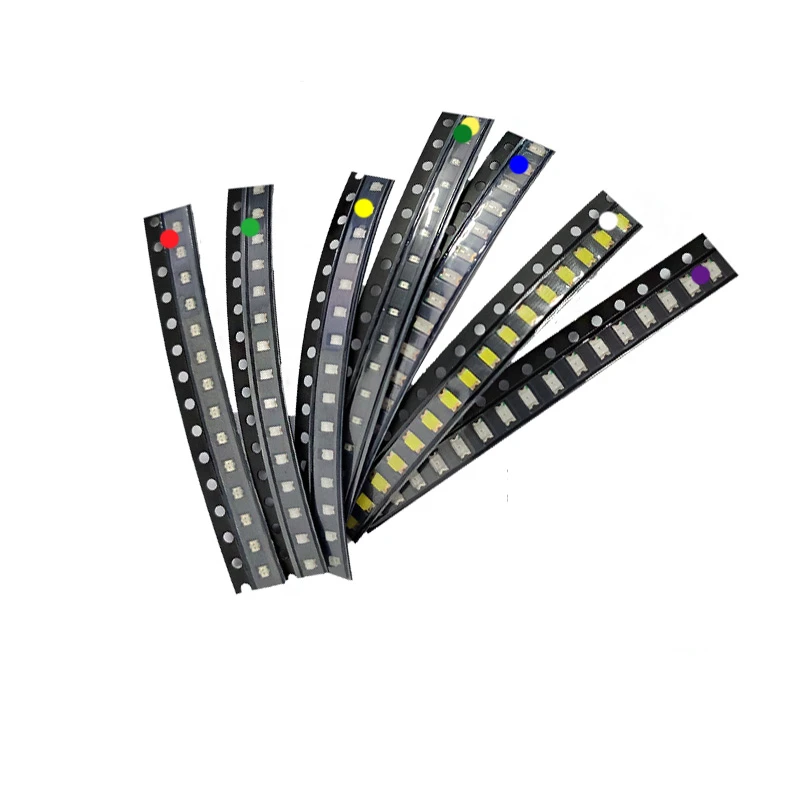 100PCS SMD LED Red Yellow Blue Green White Lights 0402 0603 0805 1206 High-Brightness Diode Lamp Beads