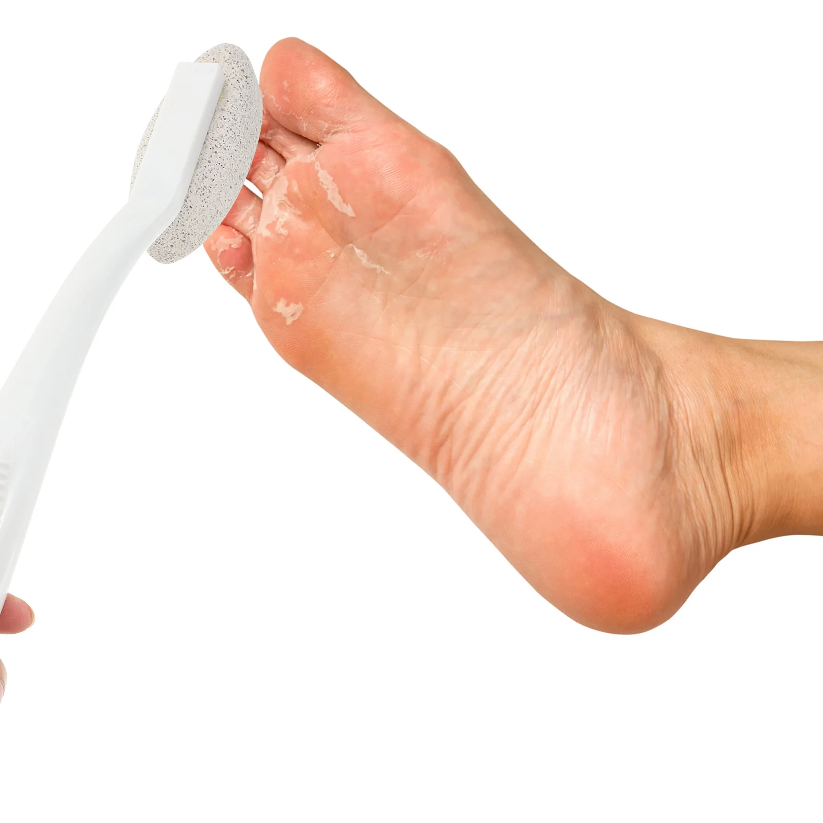 Pietra pomice per piedi Rimozione calli Manico lungo Lima per piedi Strumento per pedicure portatile Rimozione della pelle secca per talloni screpolati Piede
