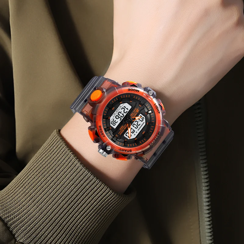 New STRYVE Watch 8028 Digital-Analog Dual Movement Good Quality Men\'s Watches 5ATM Waterproof Watches Fashion Luminous Calendar