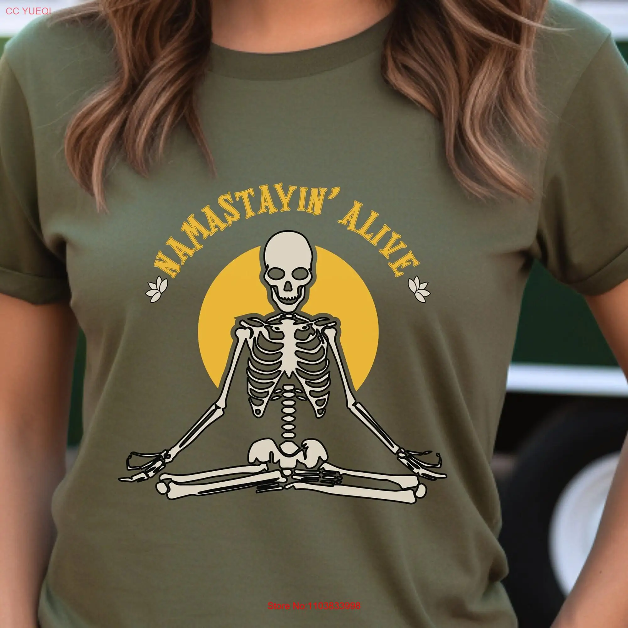 Забавная футболка для йоги Namastaying с надписью Dead Inside but Namaste