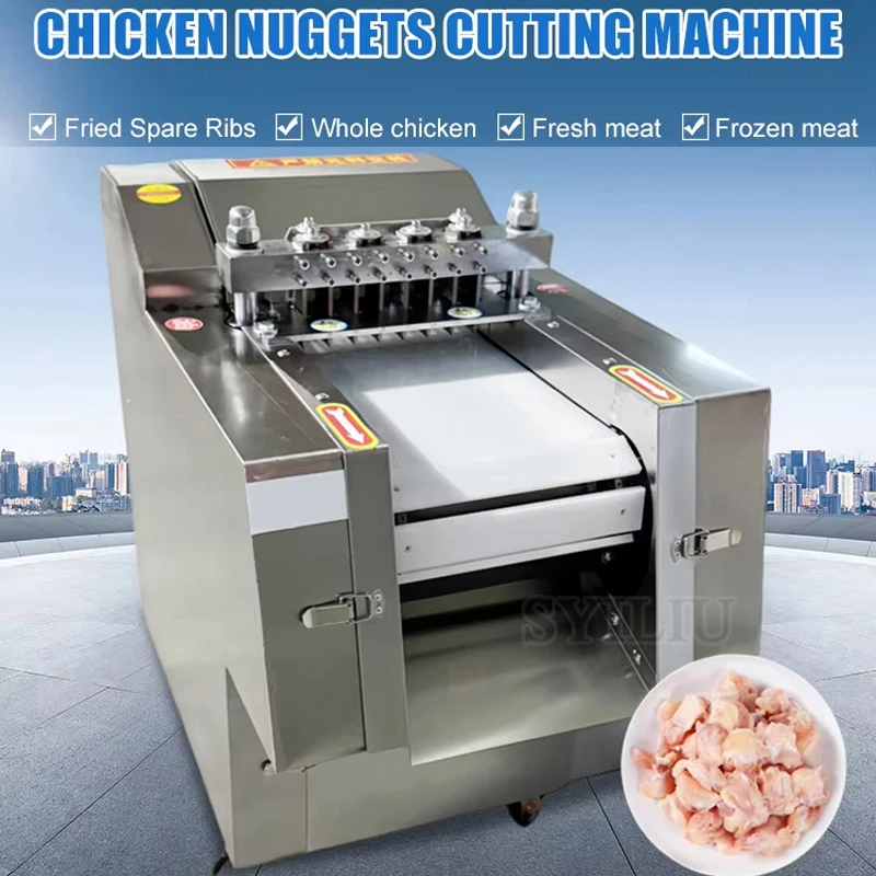 New Automatic Chicken and Beef Meat Cutter Machine Frozen Goat Dicer Cubes Chicken Processing Equipment