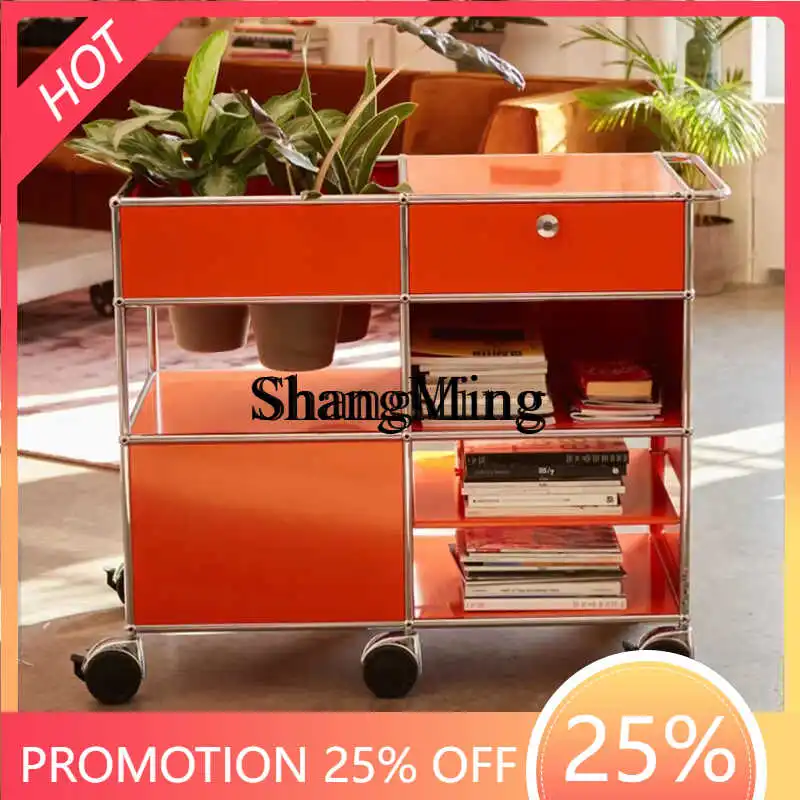 FG good-looking medieval style modular cabinet stainless steel storage rack removable side table