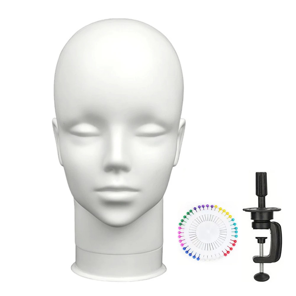 Wig Mannequin Stand, Display Mannequin Head, Hair Styling Tool Mannequin Head, Includes Mannequin Pins and Small Stand