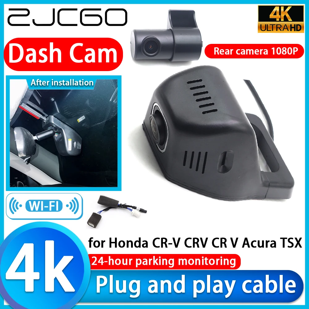 

ZJCGO for Honda CR-V CRV CR V Acura TSX 4K DVR Dash Cam Car Camera 2160P Sony Lens 24h Parking Monitor Video Recorder Recording