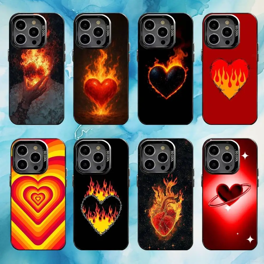 

Hot heart Phone Case For iPhone17,16,15,14,13,12,11 Plus,Pro Max Black Candy Matte Shockproof Cover