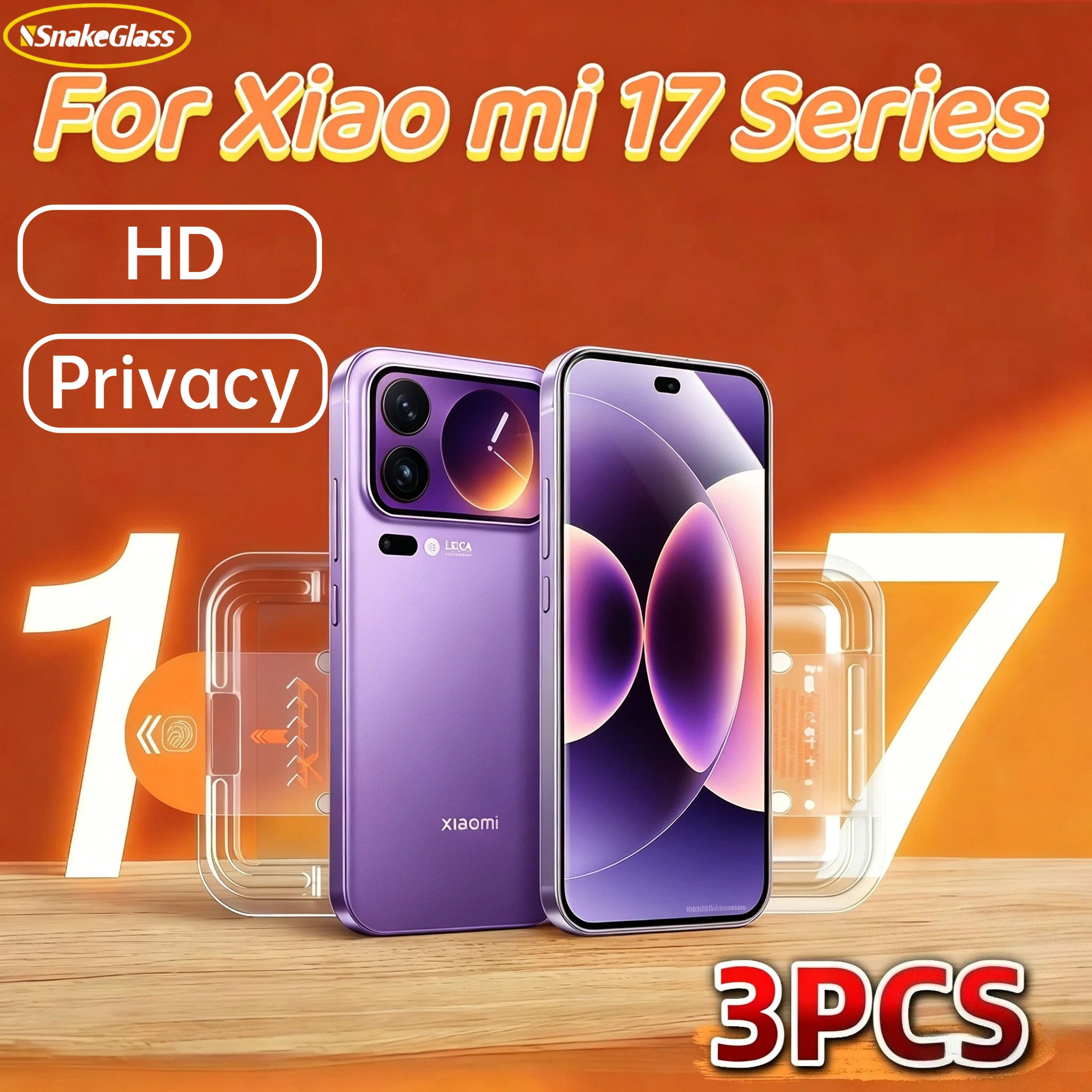 Monitor Privacy Screen - 3-pack HD/Privacy Tempered Glass Screen Protector