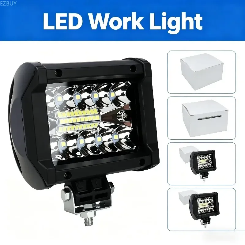 LED work lights 12V fog lights, car spotlights, boat light strips, off-road vehicle headlights for truck UTV SUV ATV
