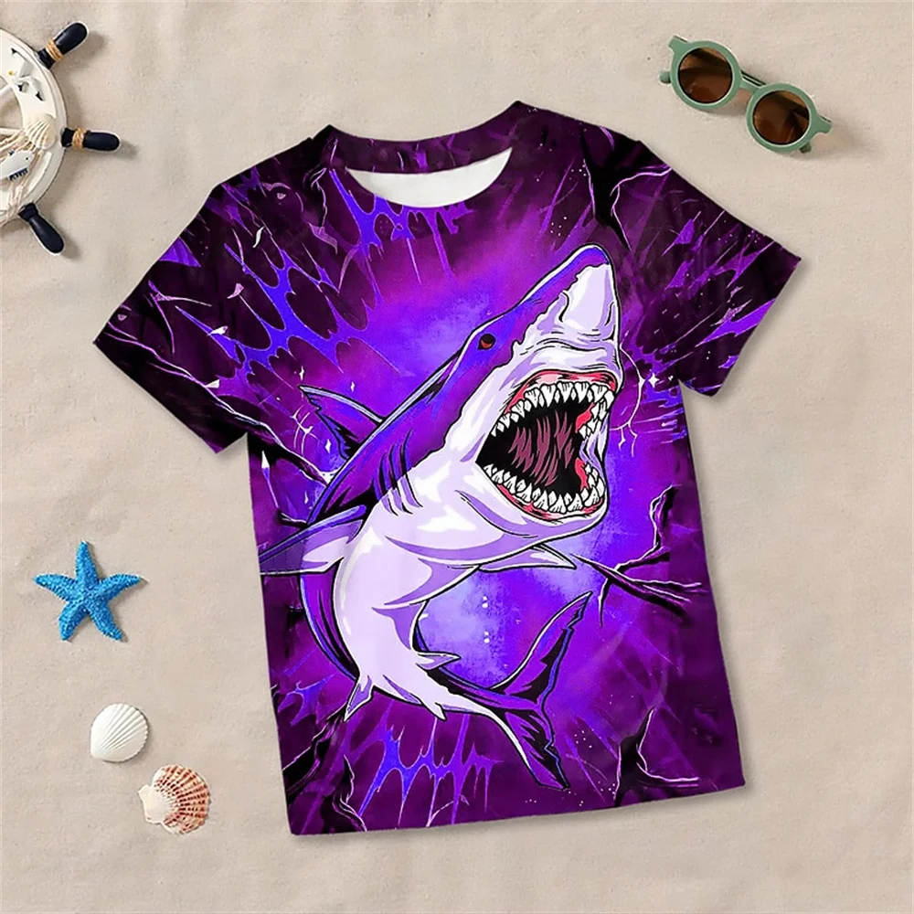 Desenhos animados impressos em 3D infantis, camisetas casuais, presente de aniversário, roupas de bebê, meninos, meninas, crianças, engraçado, verão, 2024