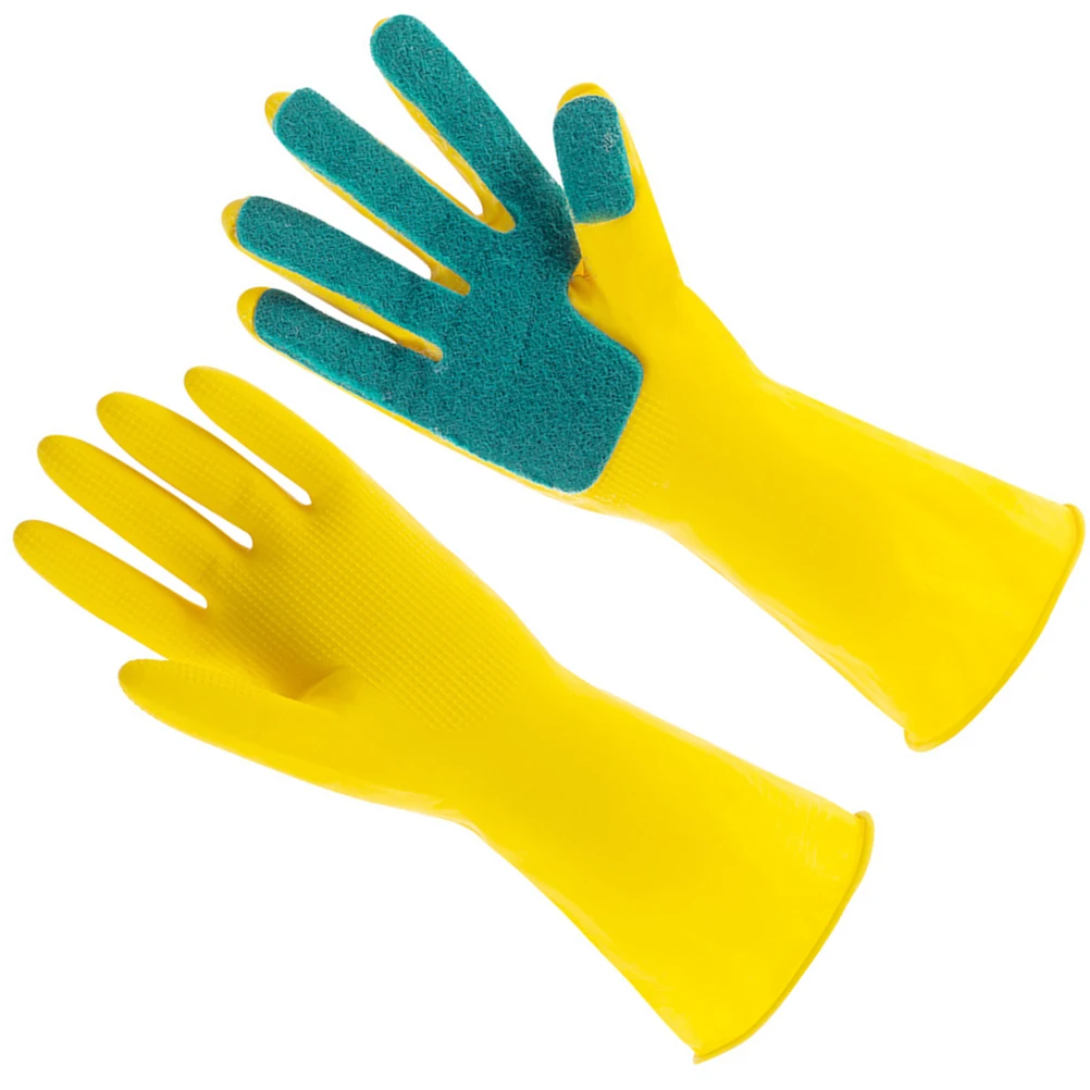 

Premium Cleaning Gloves Scouring Pad Waterproof Oil-Resistant Multi-Use Dish Washing Kitchen Car Pet Gardening