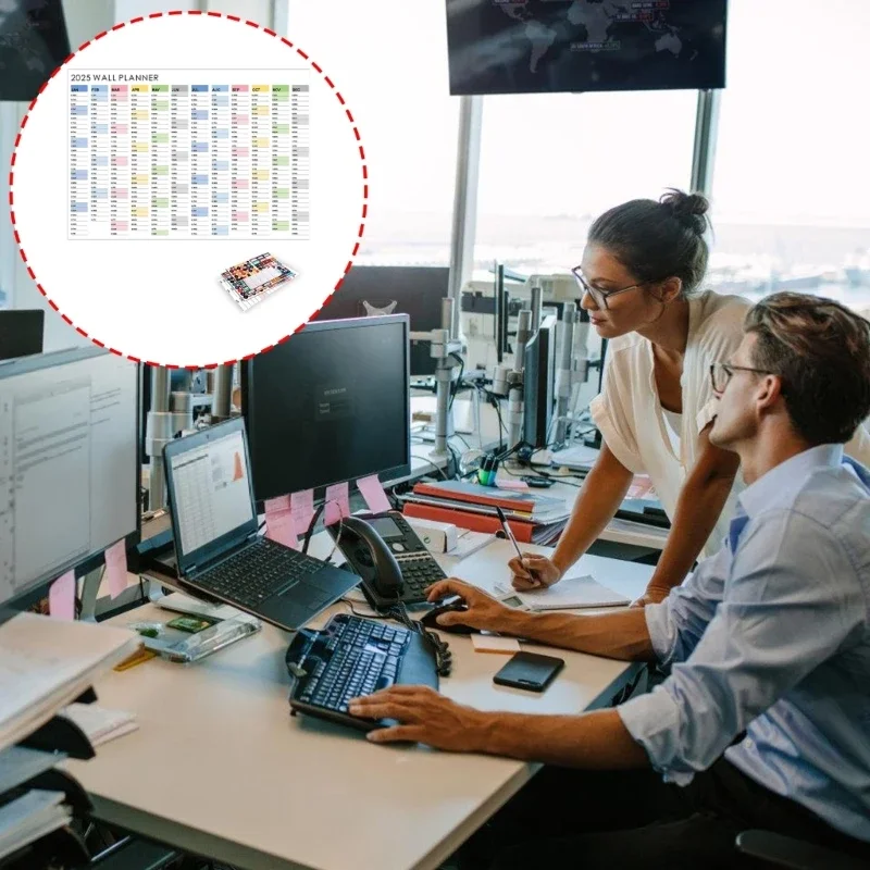 

2025 Wall Calendar School Year Calendar Annual Planner Simple Weekly Planner Hanging Calendar for Planning 896C