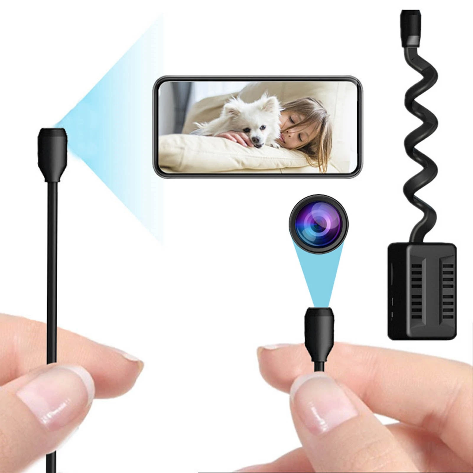 Mini WiFi Camera HD 1080P Flexible Lens Cable 2 Way Talk Motion Detection USB Rechargeable Small Wireless WiFi Camera