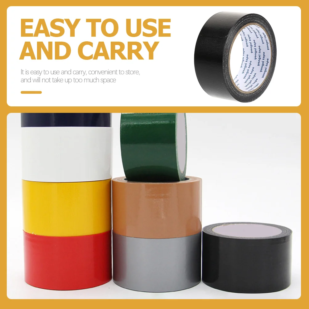 

4 Rolls Waterproof Cloth Tape Duct Electrical Mulch Heavy Duty Polyethylene and Gauze Fiber Fabric Strong Black for Carpet