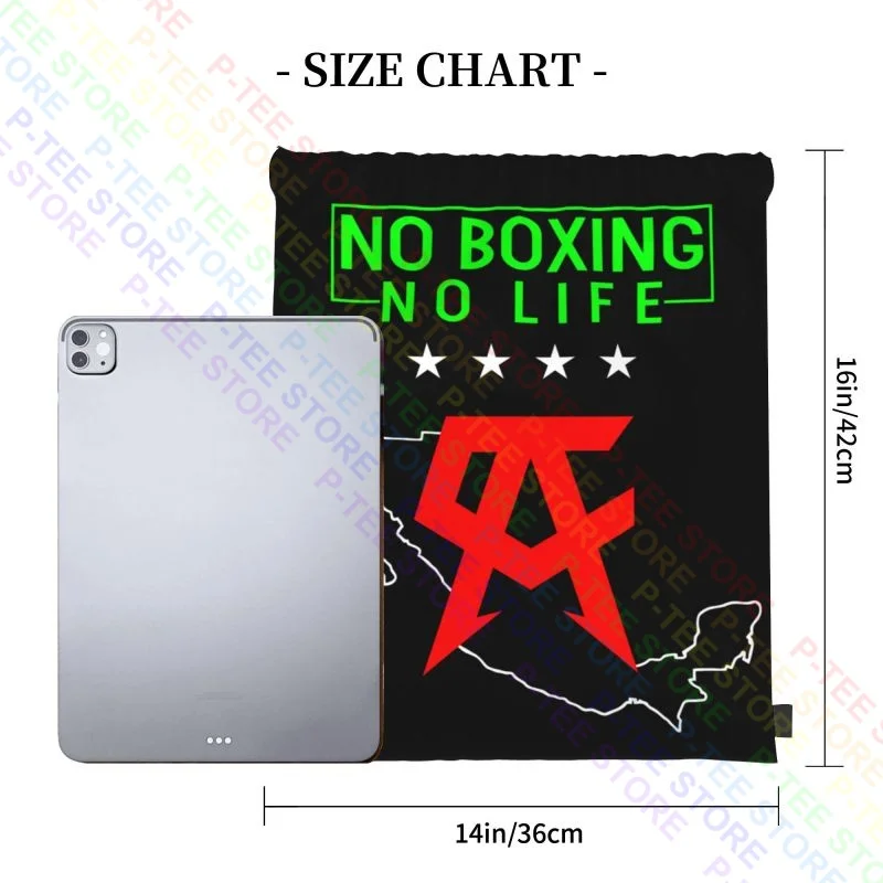 Canelo Alvarez, No Boxing No Life, Mexico Drawstring Bags Gym Bag Gym Beach Bag 3d Printing Bags For Travel