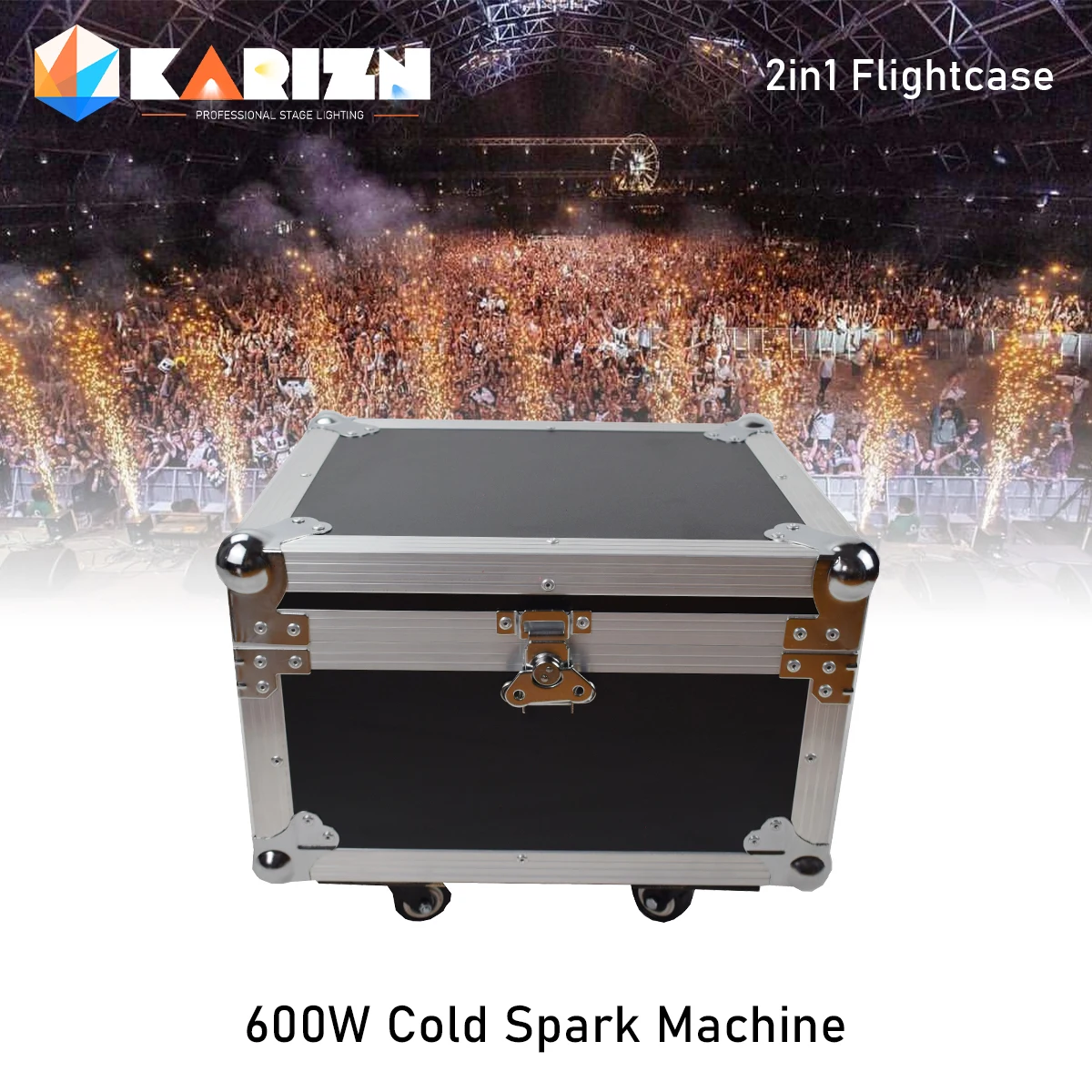 0 Tax 1Pcs Flycase For 600W Cold Spark Machine Cold Firework Machine DMX Remote Control LCD Cold Sparking Machine Flightcase