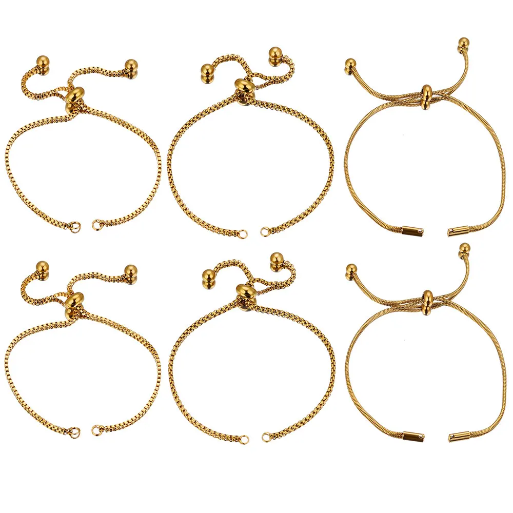 

3pcs Stainless Steel Adjustable Slider Chain Bracelet Connectors for Jewelry Making Materials DIY Connector Pendants Bracelet