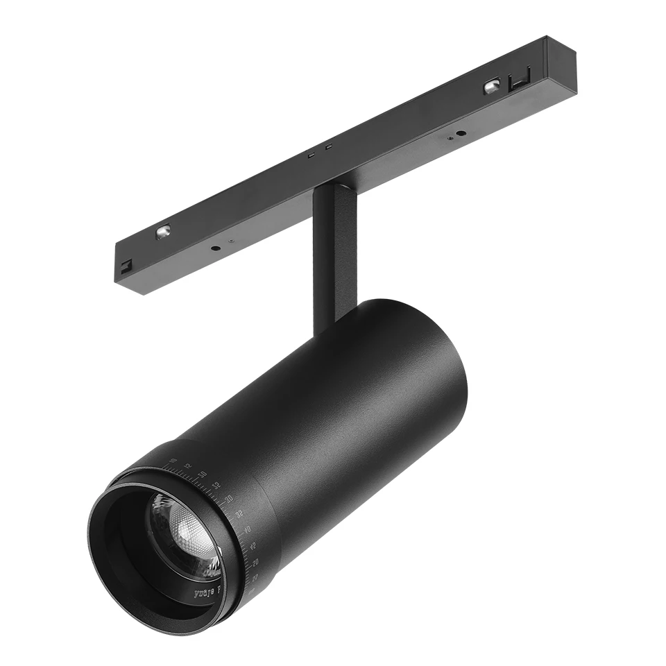 Lampe sur rail magnétique LED zoomable, Zigbee, gradation, 48V, n'aime, budgétaire magnétique, 10W, 20W, bande linéaire Dali, mise au point réglable