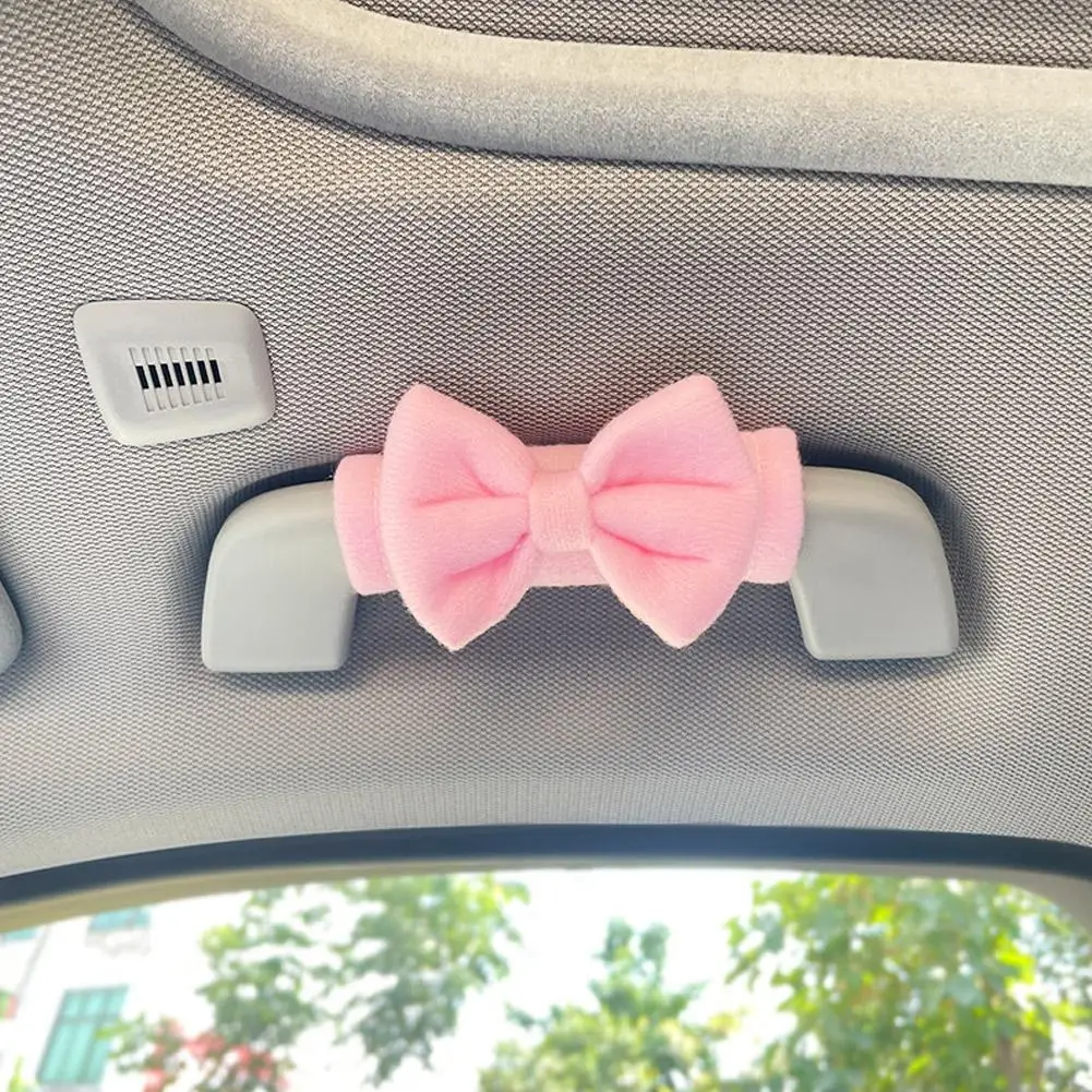 Car Roof Handle Protective Cover Cute Car Decoration Butterfly Bow Roof Armrest Cover Cute Co-Pilot Decoration