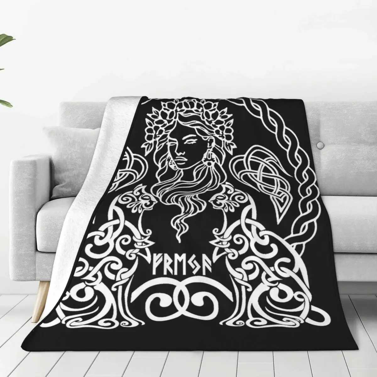 Freya Cats Runes Norse Mythology Gothic Viking Blanket Fleece Sofa Throw Blankets For Couch Bedding Throws Bedspread Quilt