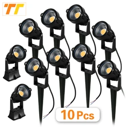 10Pcs LED Lawn Lamp Waterproof Garden light AC220V 110V 7W 5W DC12-24V  Outdoor LED Spike Light Path Landscape IP65 Spot Bulbs