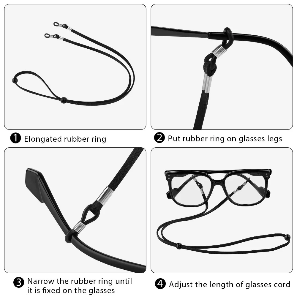 Unisex Solid Color Anti-Lost Eyeglass Lanyard with Adjustable Suede Cloth Rope Anti-Slip Glasses Strap for Men And Women image 2