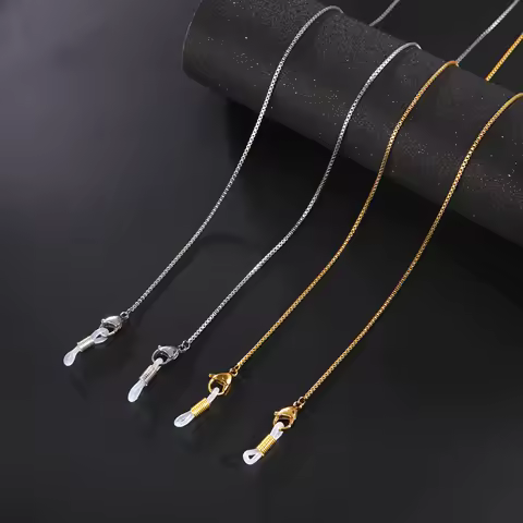 Teamer Fashion Box Chain Glasses Chain for Women Metal Reading Sunglasses Cords Lanyard Metal Rope Eyewear Accessories Wholesale