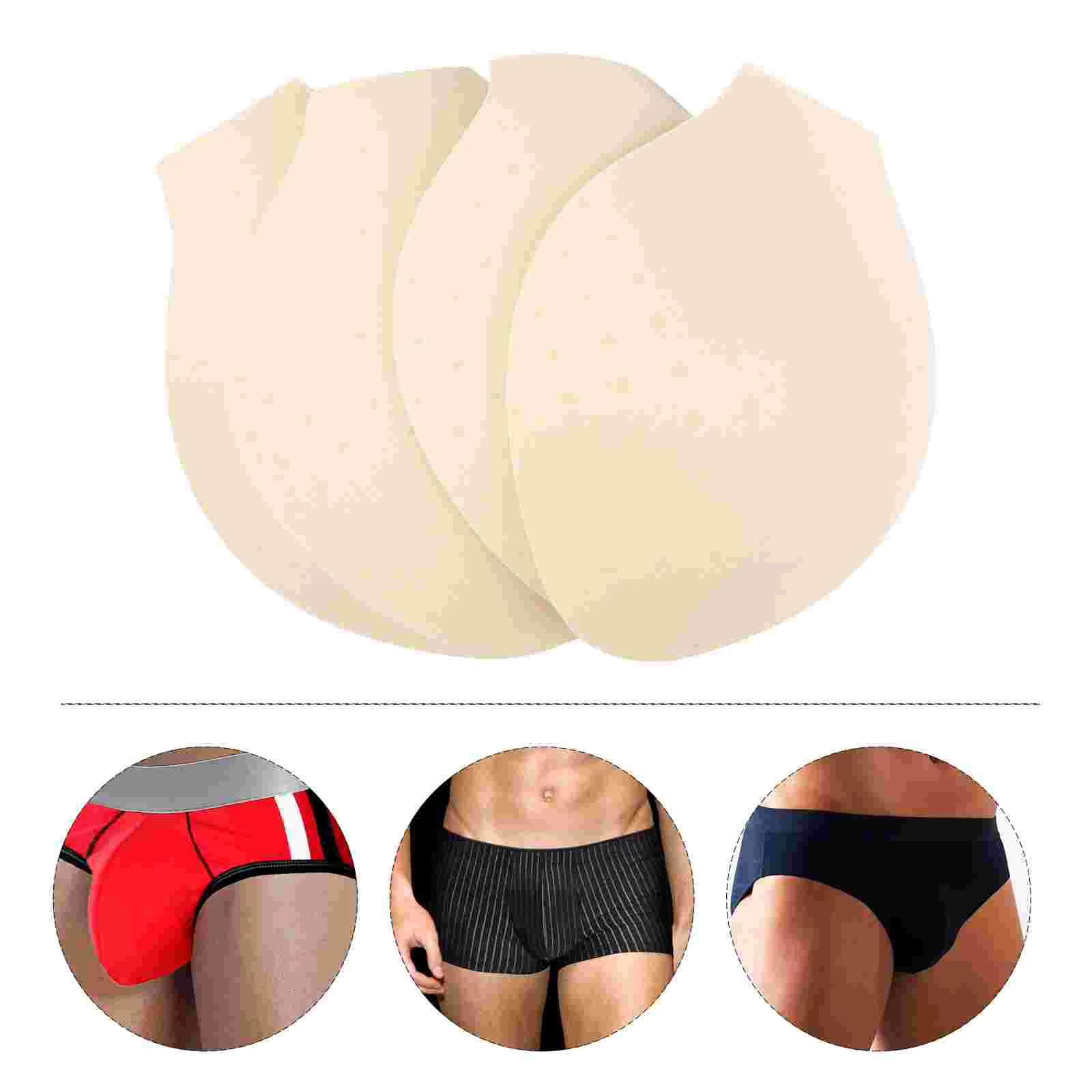 4 Pcs Enhancer Men's Panty Liner Swim Trunks Bulge Sponge Mat Yellow Enlarge Pouch Man