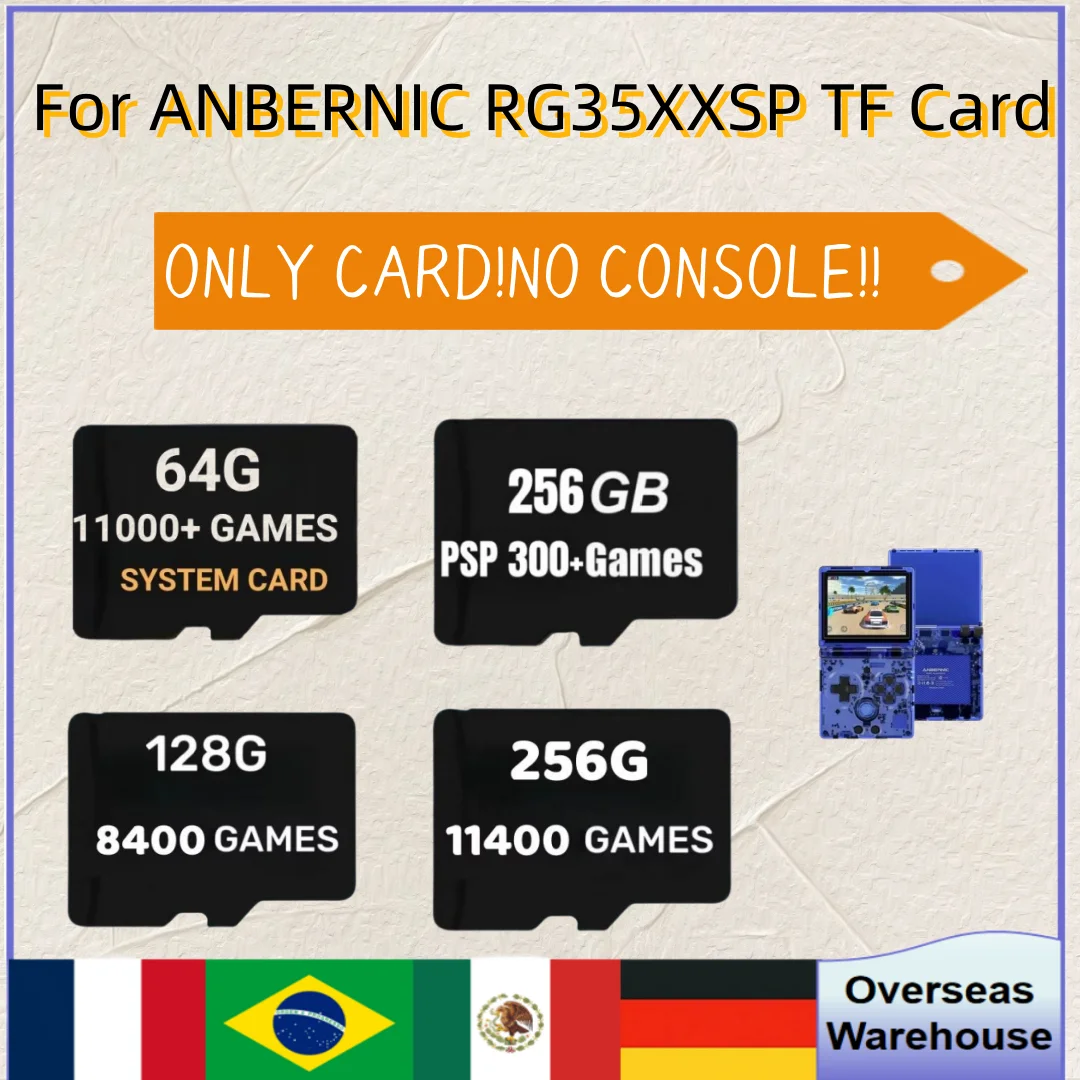 

For Anbernic RG35XXSP TF Card Preloaded Game 256g 300+ PSP Games Retro Handheld Games Card 10000+games Memory Card Boy Gift