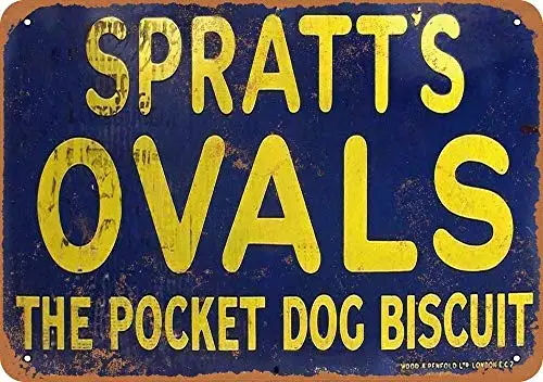 Spratts Ovals The Pocket Dog Biscuit Wall Poster Tin Sign Vintage BBQ Restaurant Dinner Room Cafe Shop Decor