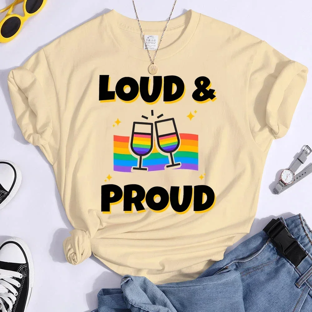 Loud and Proud T Shirt Cheers for Love Wins Tees Lesbian Gay Shirts for Pride Parade Bisexual Trans Tops Tee Pride Month