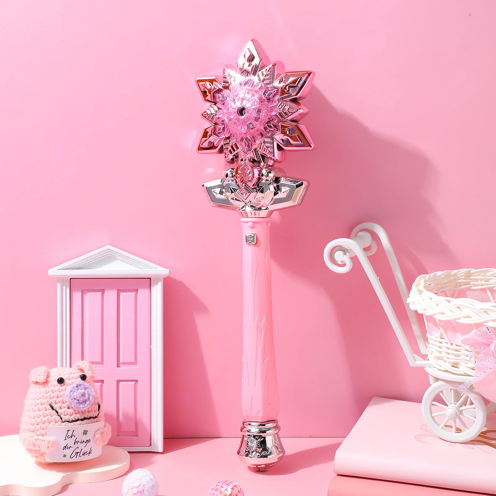 

Snowflake Wand Spray Light Up for Kids with Fairy Tale Party Dress Up Playtime Christmas Stocking