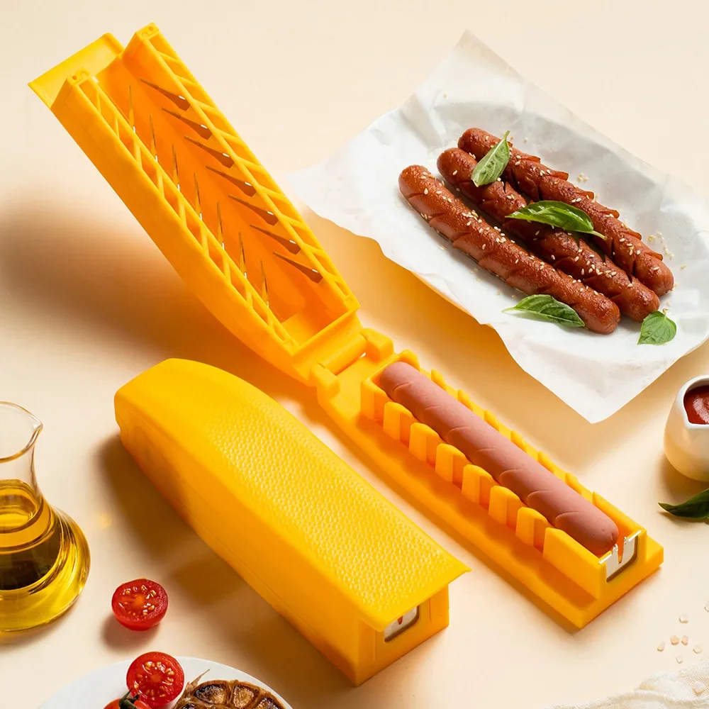 1 Pc Ham Sausage Cut String Hot Dog Knife Household Kitchen Gadget Sausage Cut Knife Roasted Sausage Stall Tool