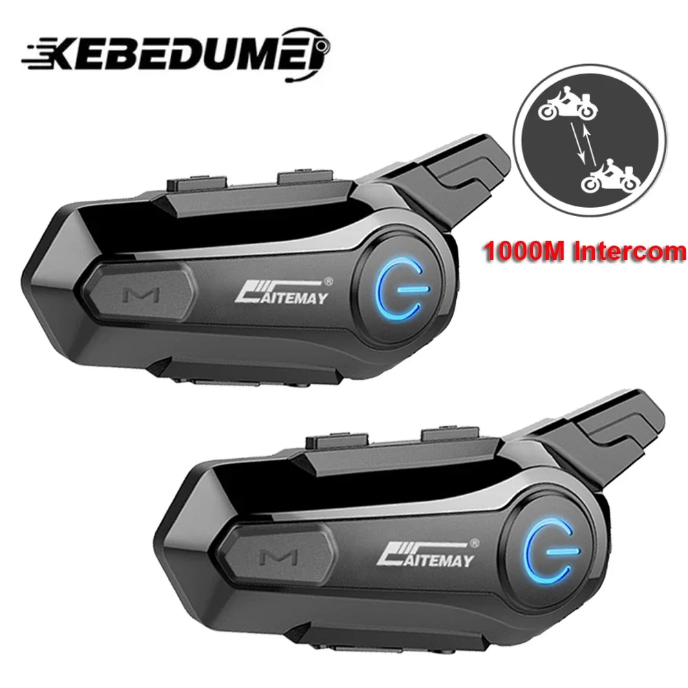 1/2Pcs Bluetooth Intercom Motorcycle helmet bluetooth headset for 2 Rider intercomunicador Moto Interphone Headset Wireless