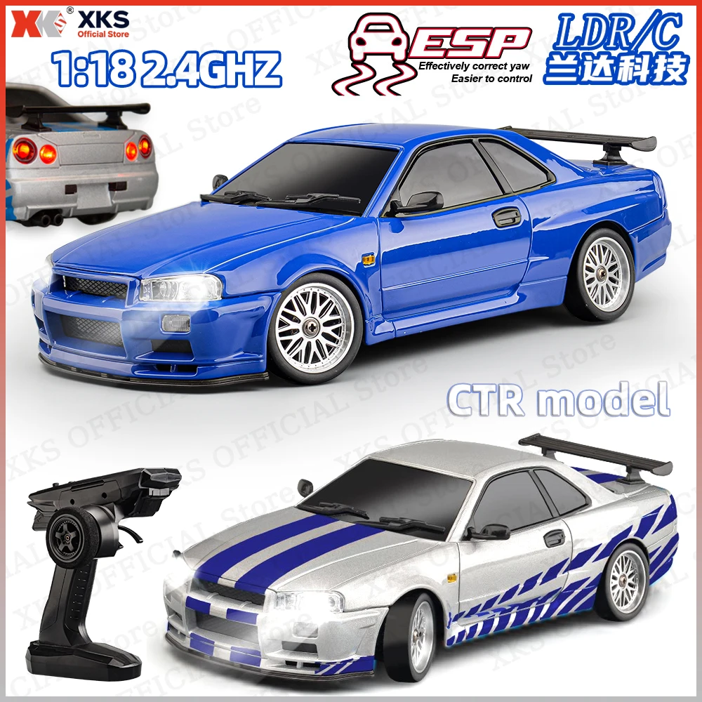 

XKS LDRC LD1899 GTR Model 1/18 RWD RC Drift Car 2.4G with ESP Gyroscope Alloy Body Shell RC Toy for Adults & Kids