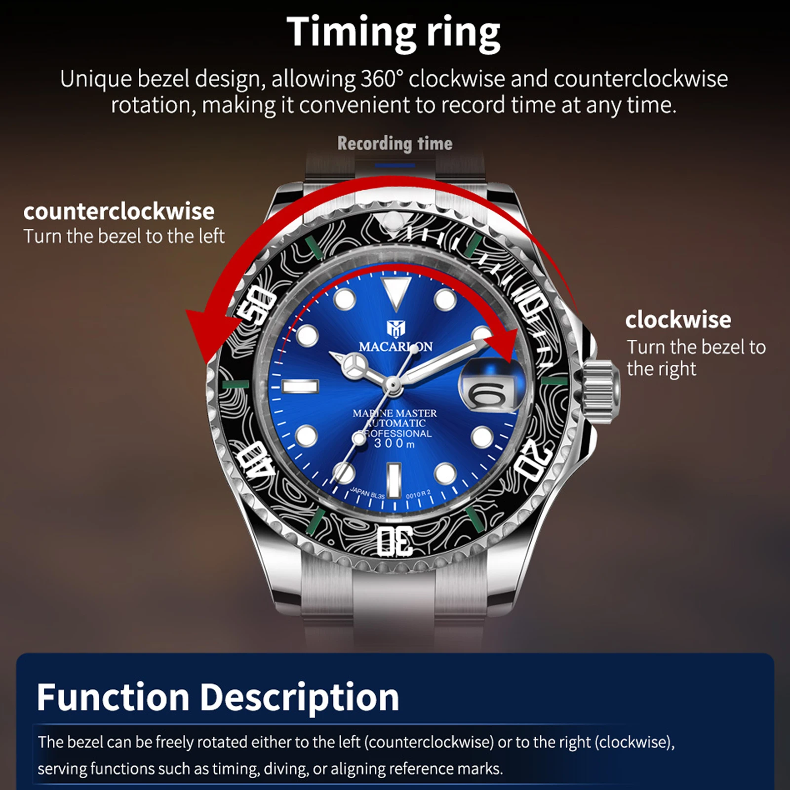 

2026 MACARLON Design New Yacht series Mechanical Watch Men Carbon fiber bezel sapphire Stainless steel calendar Waterproof Watch