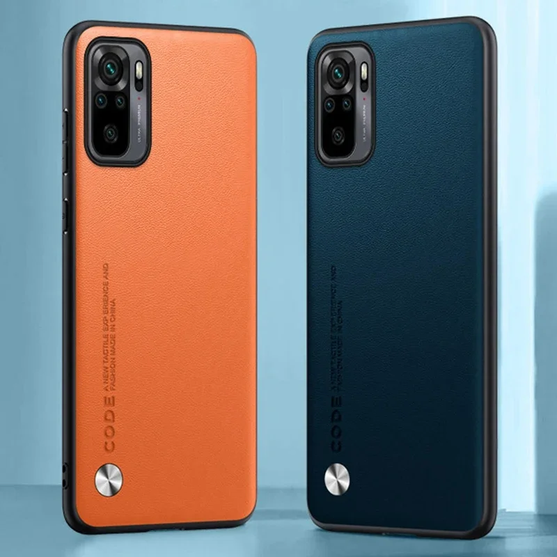 Luxury PU Leather Case For Redmi Note 10 10S Note10 S 4G Back Cover Matte Silicone Protection Phone Case For Xiaomi Mi Poco M5S