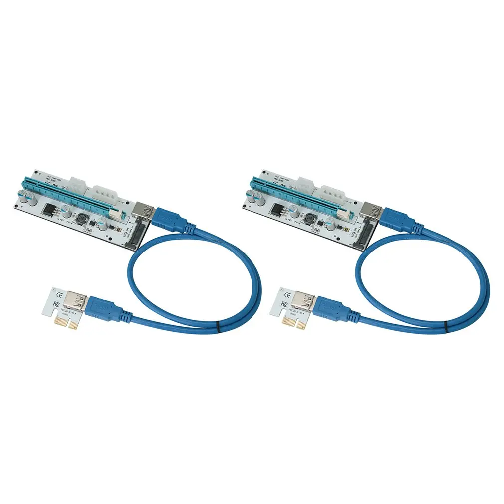 VER008S PCI 1X to 16X Riser Card Graphics Card Adapter 60CM PCI-E Riser Card Extension 15Pin SATA Power LED Dropshipping