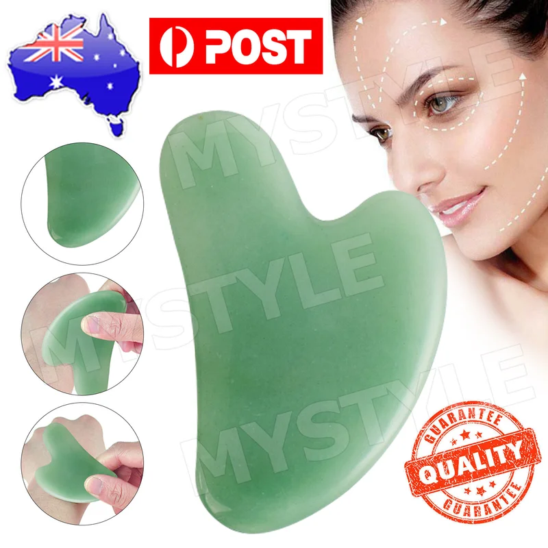 

Natural Guasha Facial Jade Face Body Gua Sha Board Massager Tool Australia
