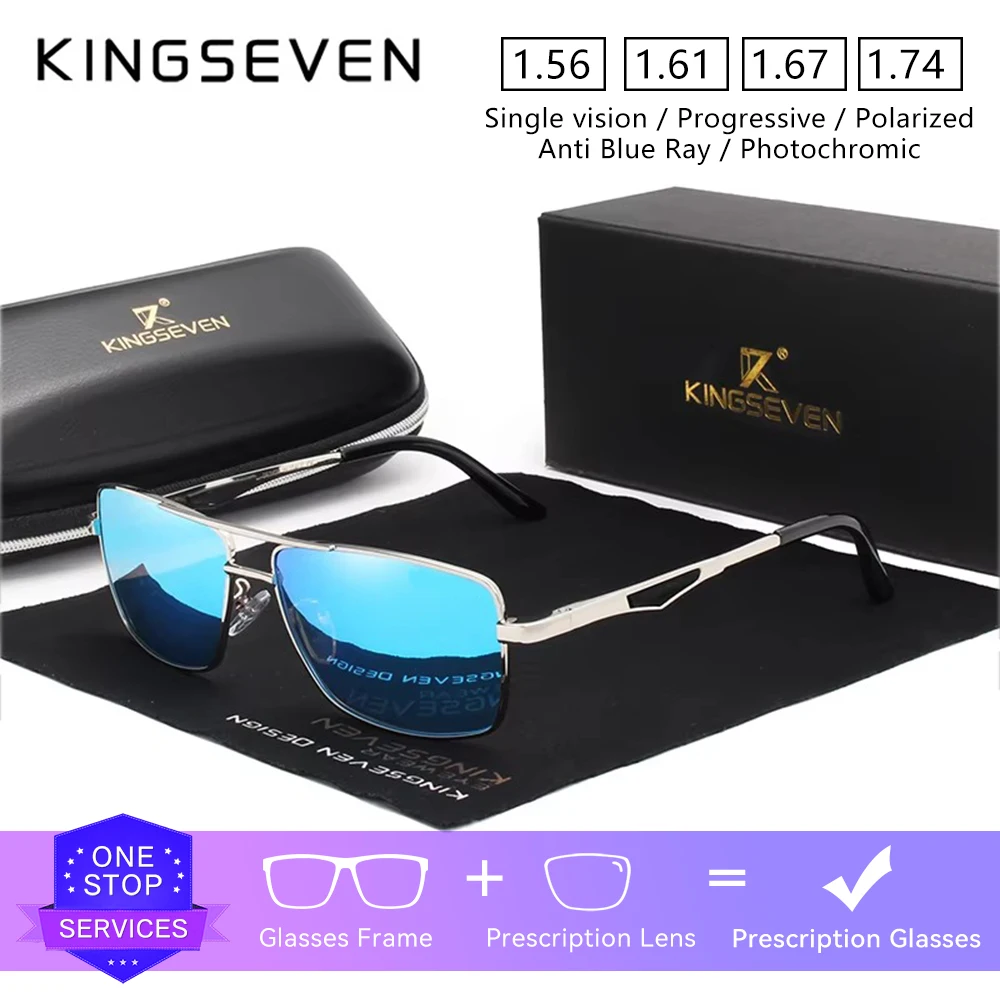 

KINGSEVEN модные модные солнцезащитные очки с оптическими линзами, мужские очки для вождения на открытом воздухе, прогрессивные очки для близорукости и дальнозоркости по рецепту
