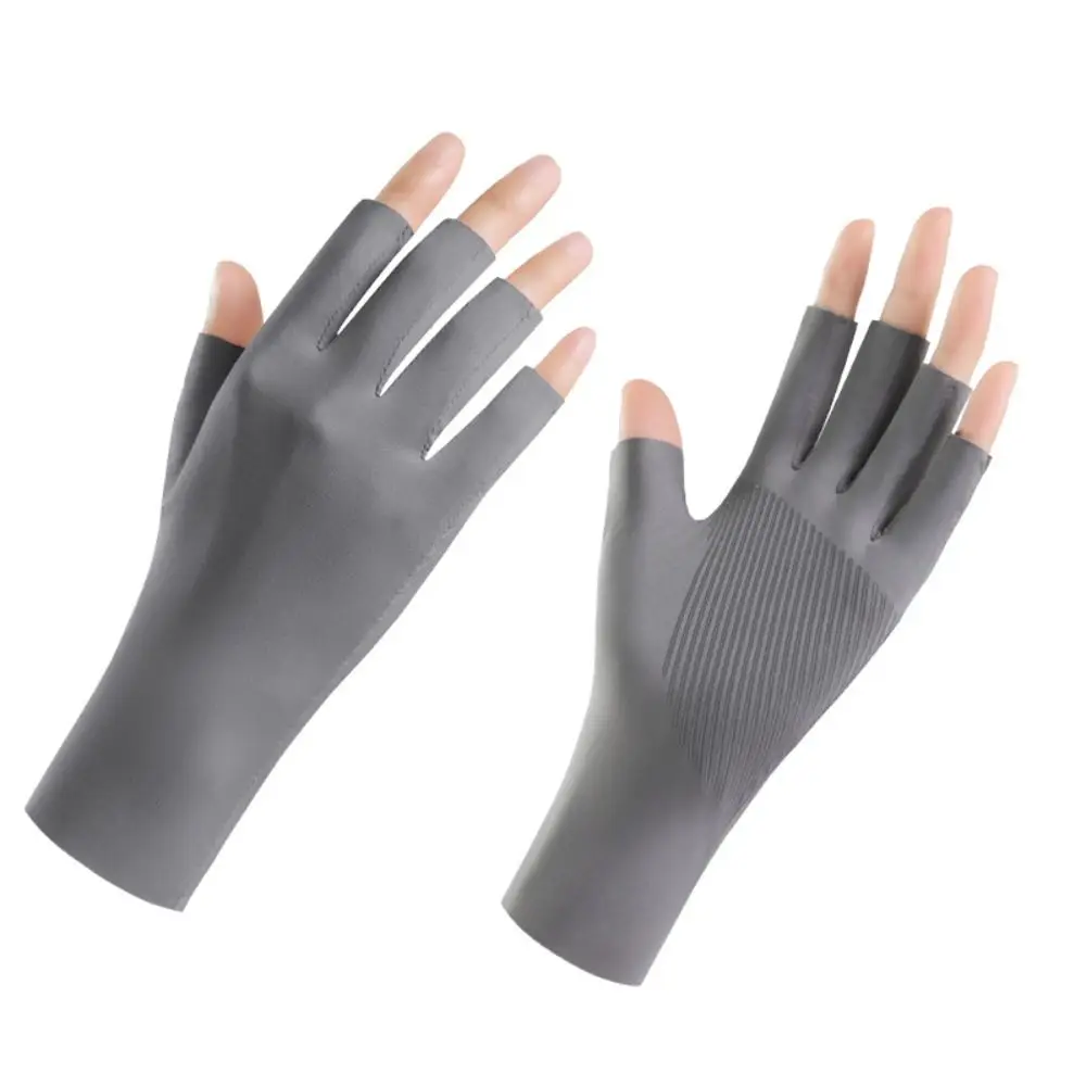 Guantes de protección solar de alta elasticidad, transpirables, protección Uv para uñas, pintura de uñas, a prueba de radiación, protección de la piel de los dedos