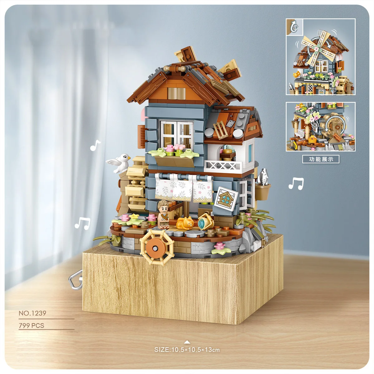 

Loz Mini Diamond Building Block Street View Windmill House Assemble Bricks Figures Music Box Educational Toys For Girls Gifts