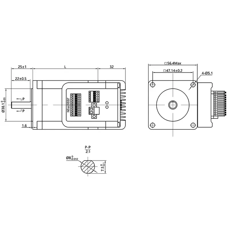 NEMA 23 Closed Loop Stepper Motor 2NM Integrated Driver High Torque Servo Hybrid for CNC Router Engraving Machine Automation