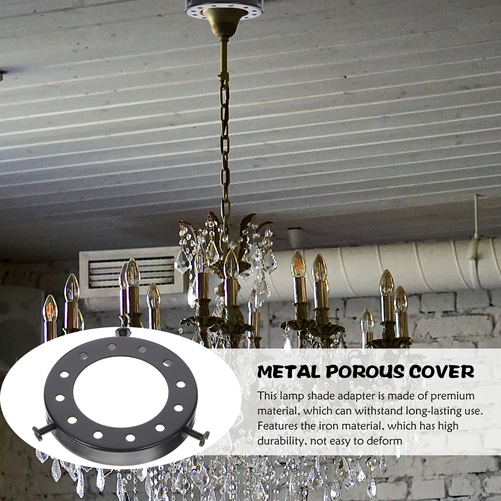 

2pcs Lamp Metal Accessories Pendant Light Iron Holder Collar for Ceiling Lamps Surface Heat Dissipation Top